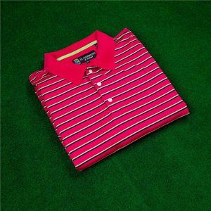 Vintage St. Andrews of Scotland Pink/Green/Navy Striped Polo